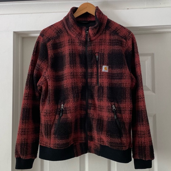 Carhartt Other - Carhartt Boys Red Plaid Sherpa Jacket